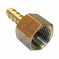 Larsen Supply Co Lasco Hose Adapter, 1/8 in, FPT, 3/8 in, Barb, Brass 17-7609